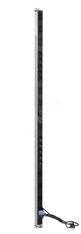 Блок розеток вертикальный Rem-16 автомат 16A 10 Schuko 10 IEC 60320 C19 16A 33-48U шнур 3 м