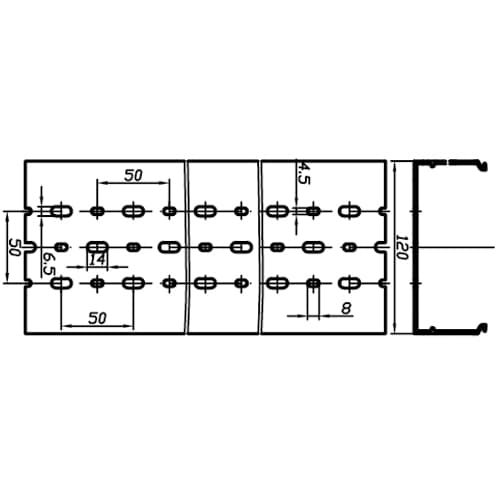 Короб перфорированный RL12 100x40 серый QUADRO