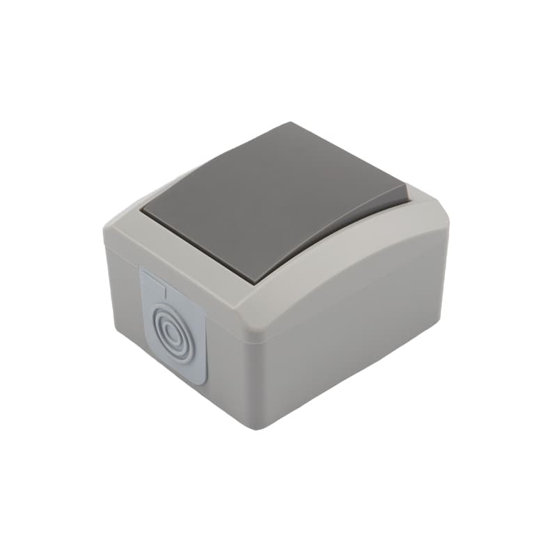 Переключатель проходной индастриал IP54, о/у, серый