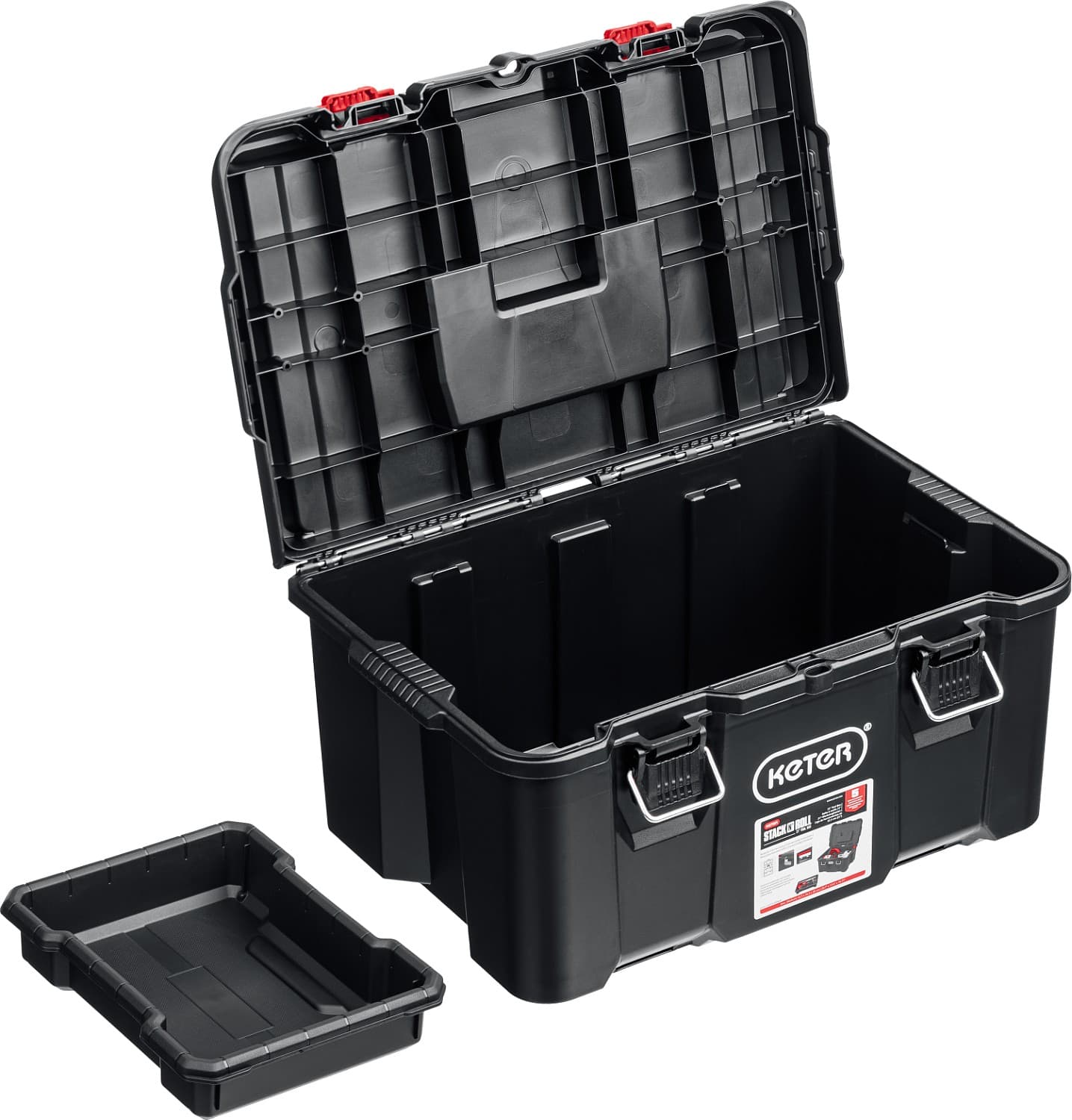 Ящик пластиковый с крышкой STACKNROLL, 525x345x260 мм, (21'')