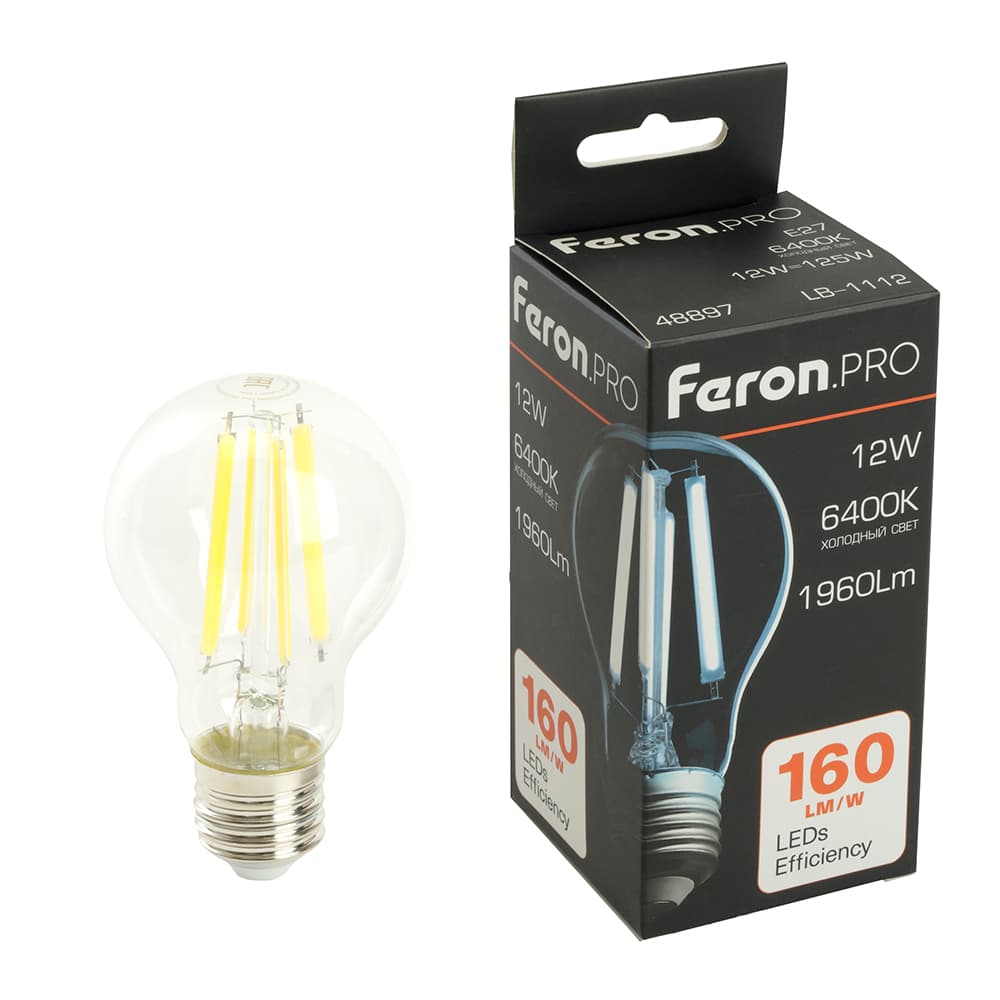 Лампа светодиодная LED 12вт Е27 дневной FILAMENT .PRO