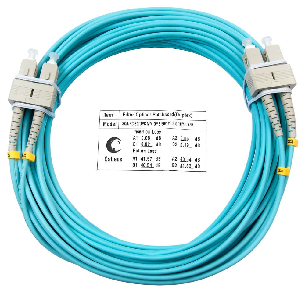 Патч-корд оптический duplex 10м SC-SC 50/125MM OM3 LSZH