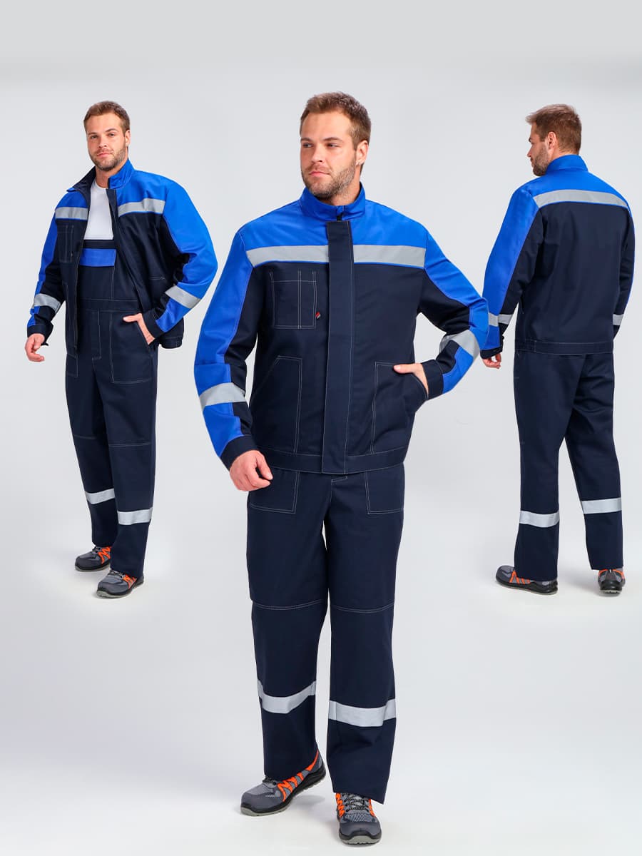 Костюм Бриготек-2 СОП (тк.Смесовая,260) п/к, т.синий/васильковый 52-54/ 194-200