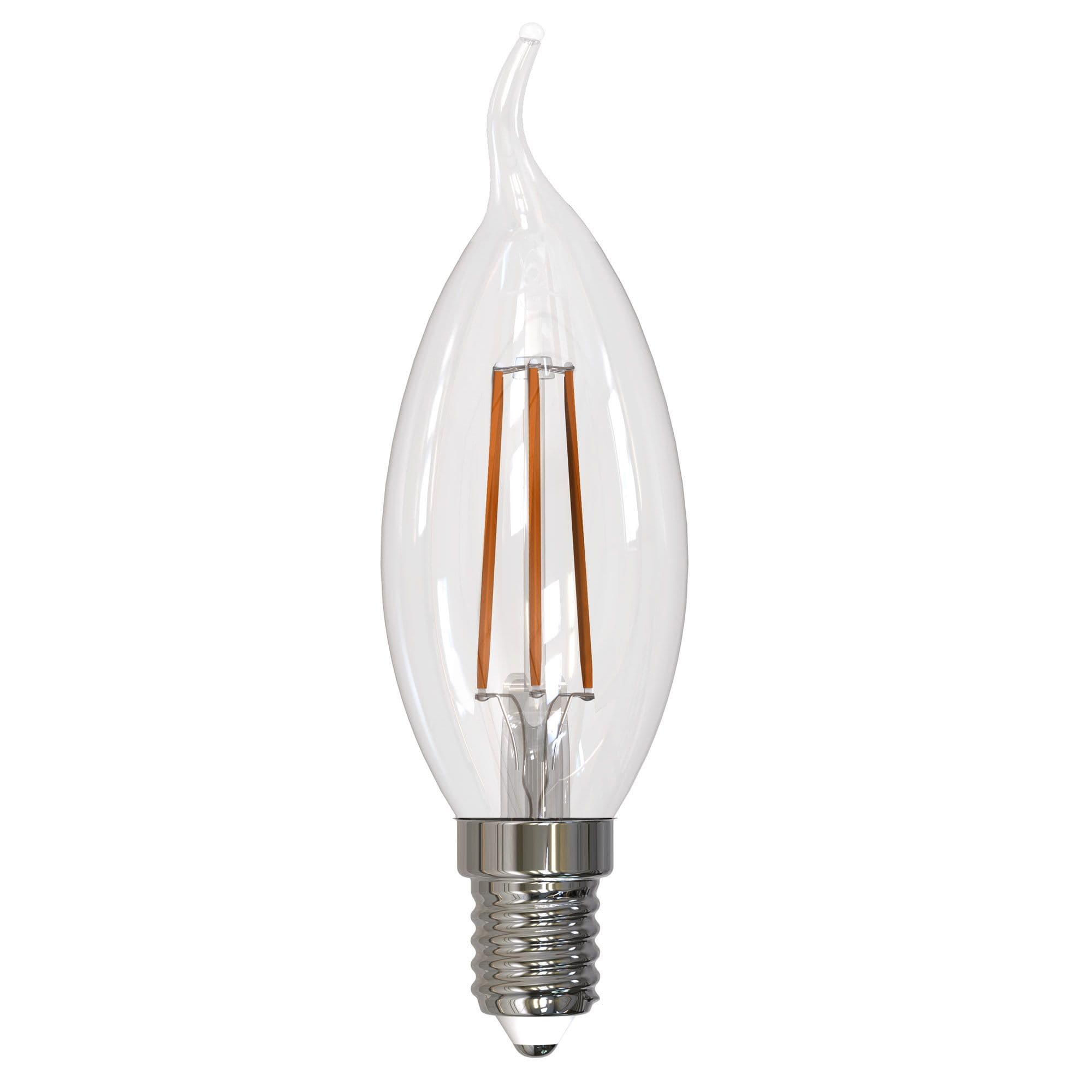 Лампа светодиодная диммируемая LED-CW35-9W-4000K-E14-CL-DIM GLA01TR Форма свеча на ветру прозрачная, Серия Air Белый свет 4000K Картон