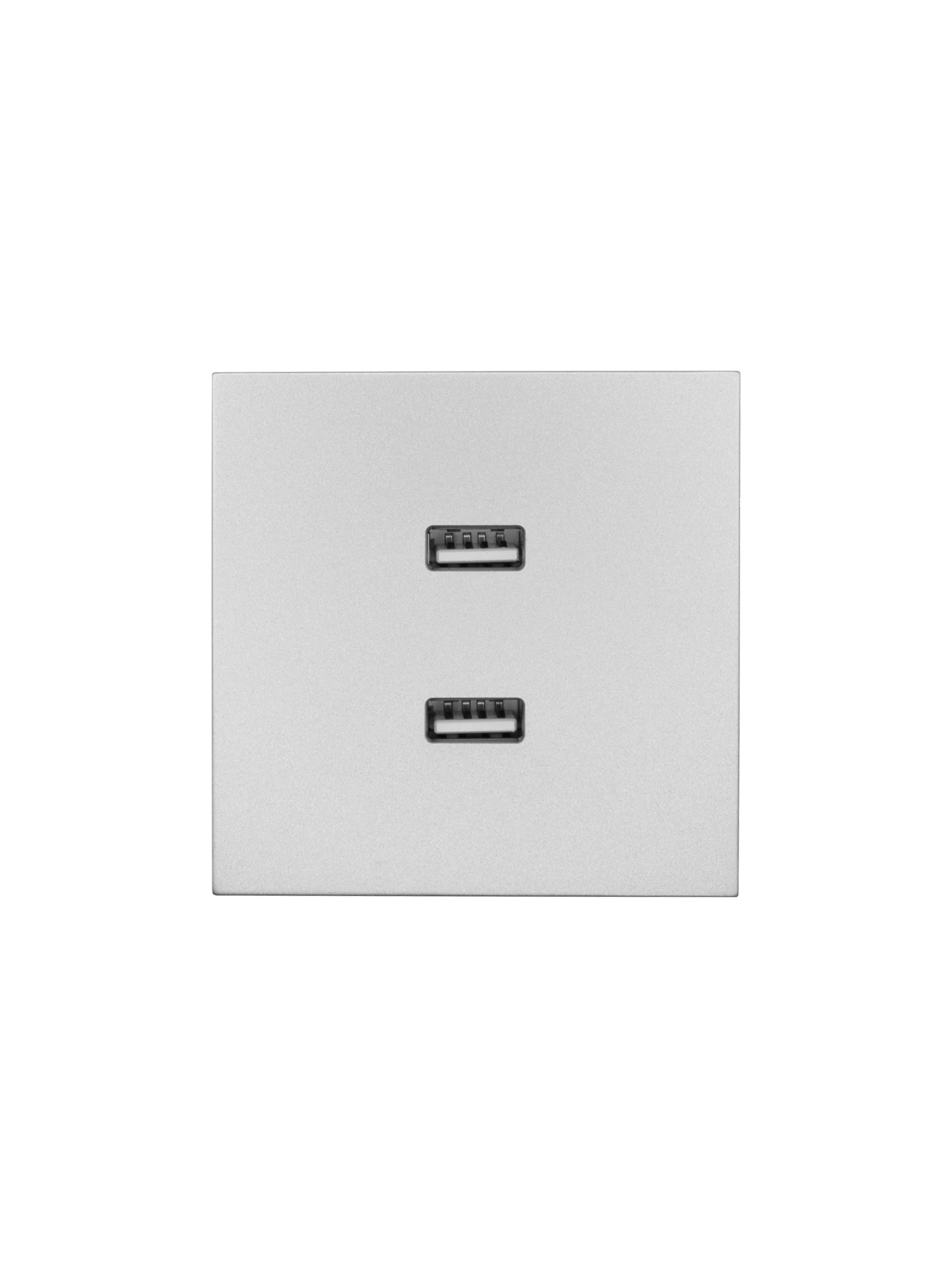 ZIMA Розетка 2-ая USB, механизм, серый матовый Lezard 704-7488-192