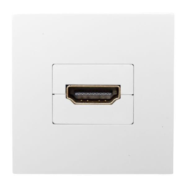 Розетка HDMI 45x45, 2 модуля, 1 гнездо, без индикатора, белая EKF