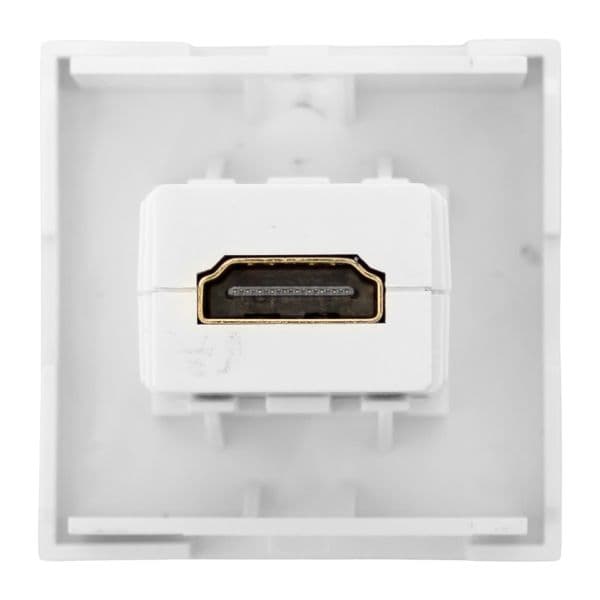 Розетка HDMI 45x45, 2 модуля, 1 гнездо, без индикатора, белая EKF