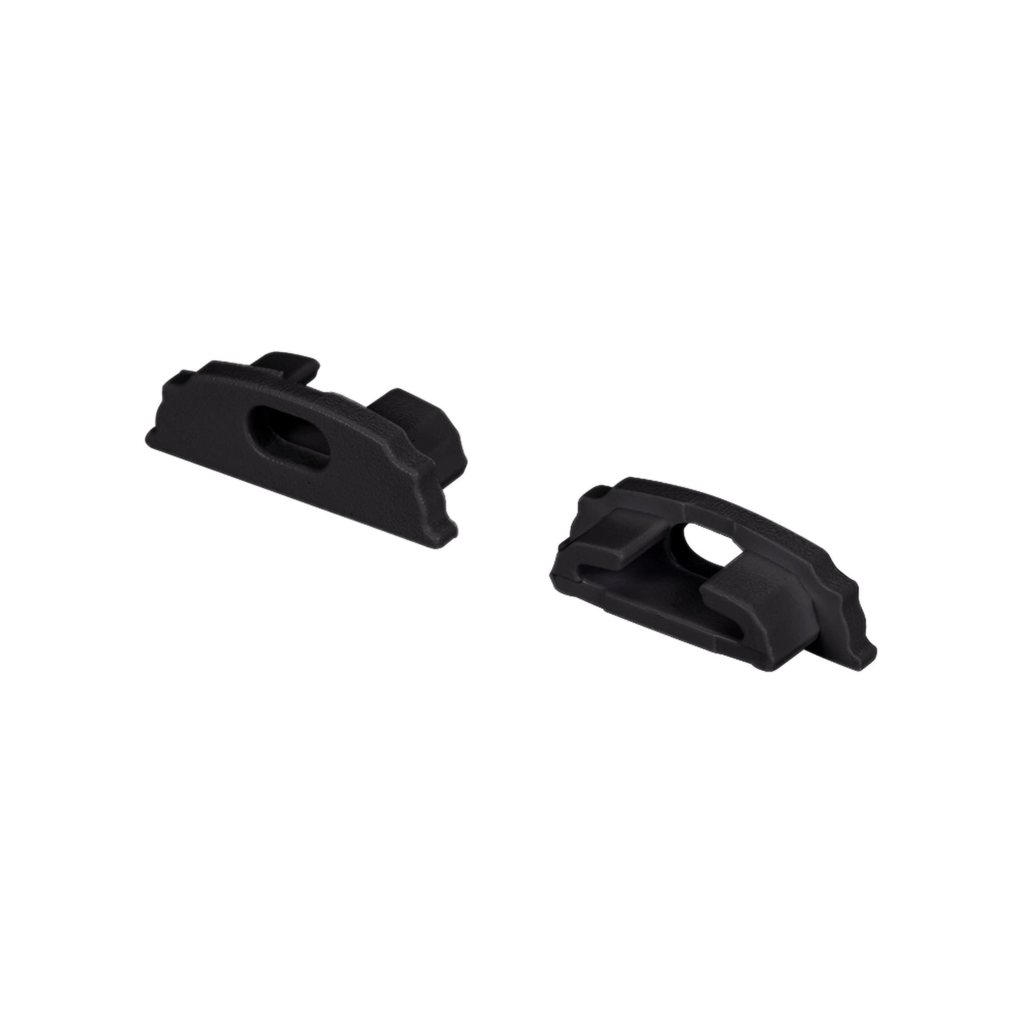 Заглушка ARH-BENT-W18 BLACK с отверстием (Пластик)
