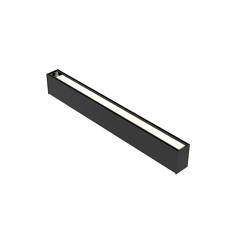 Светильник светодиодный X-line 1 м 20 Вт Up&Down одиночный подвесной 1003x63x100 мм IP40 RAL9005 черный муар Tunable White (3000-6500K) с рассеивателем PRISM с декоративным проводом 2 м и комплектом подвесов 2 м диммируемый по протоколу DALI ава
