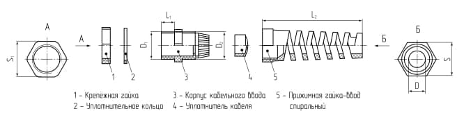 Ввод кабельный пластиковый PG-R 11 (5-10 мм)