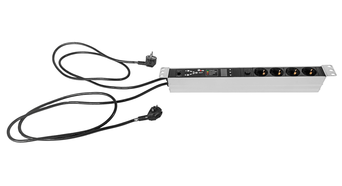 Блок розеток с АВР 1х16A 4S подключение к контроллеру R-2MC по Modbus 2 шнура 1.8м