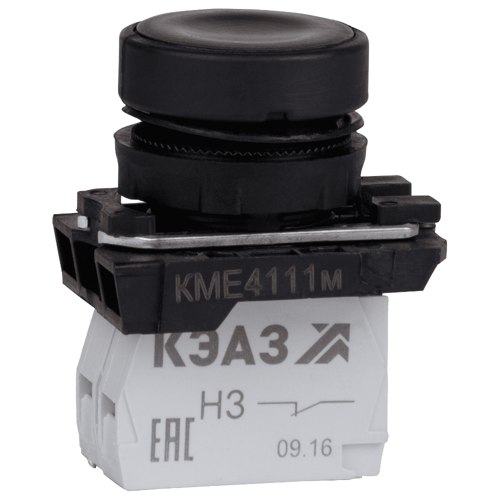 Кнопка КМЕ4111м-черный-1но+1нз-цилиндр-IP40