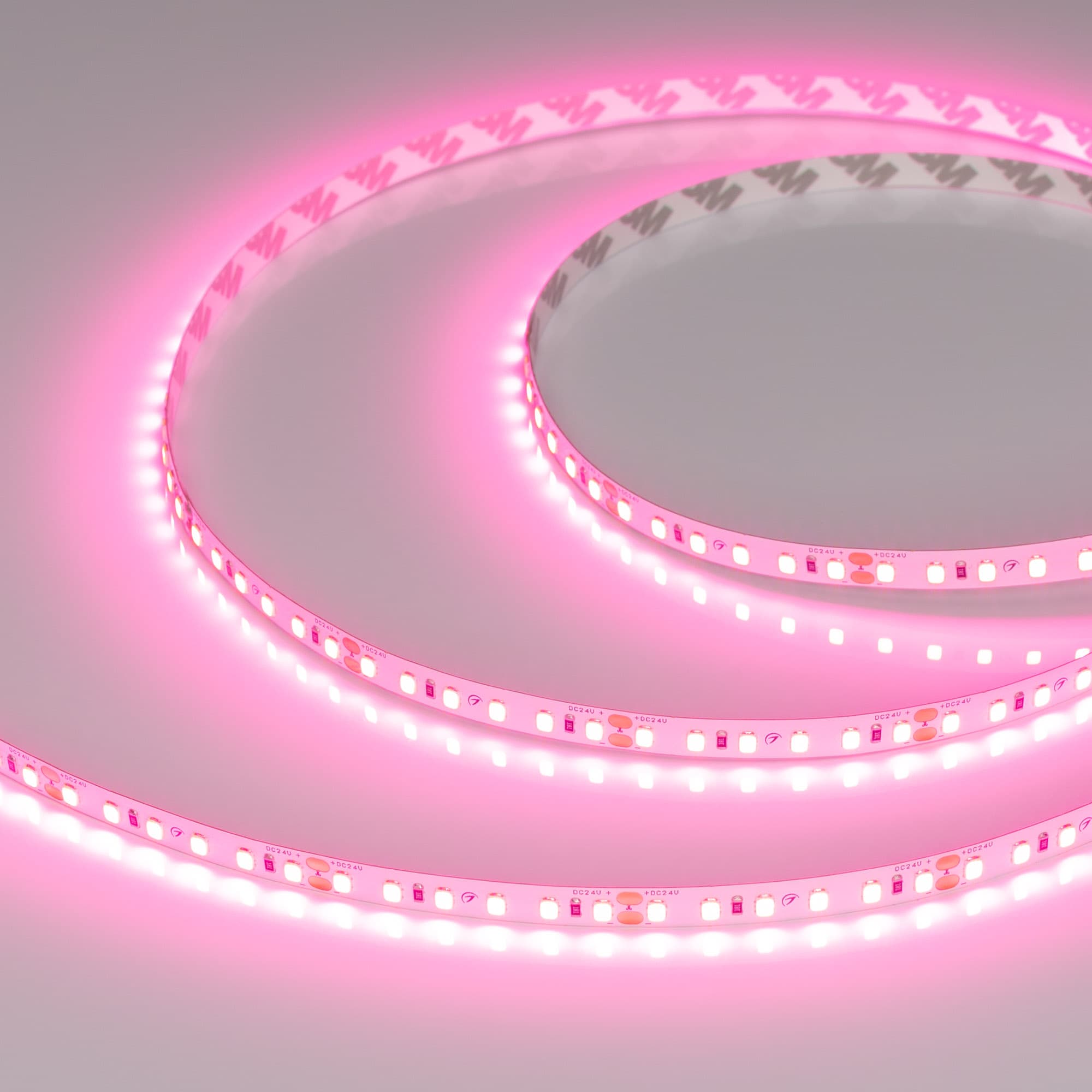 Лента светодиодная 9.6 Вт/м 24В Розовый IP20 120LED/м RT-A120-8-11mm SMD 2835 5 м