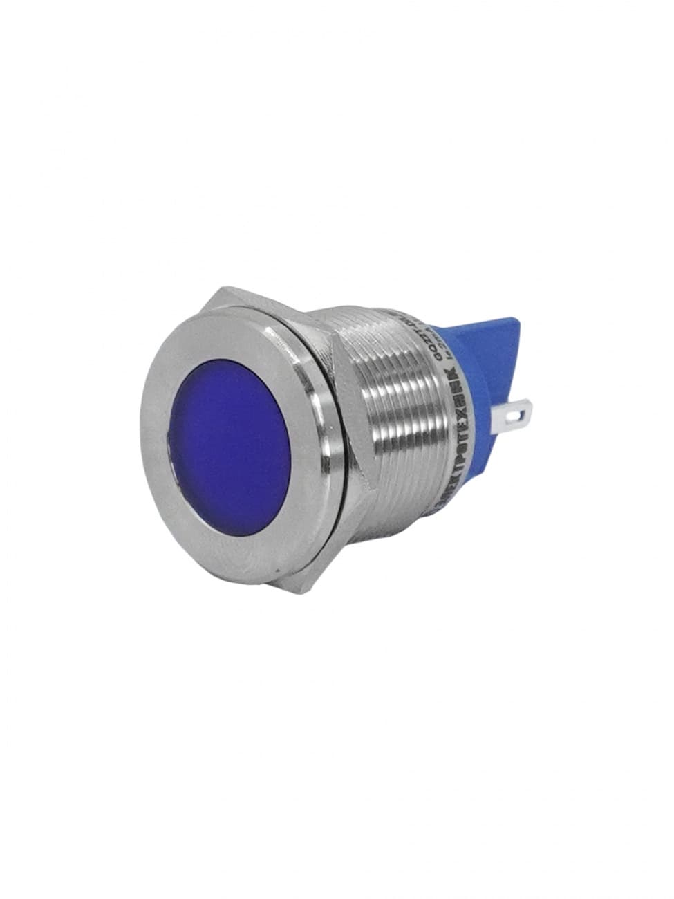 Индикаторная лампа GQ22T-D/L/B/24V/S, синяя, металл. корпус, светодиодная матрица d=22мм, 24В AC/DC (ЭТ)