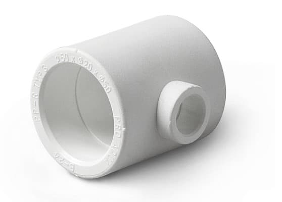 Тройник переходной 110x50x110 полипропиленовый PPR белый
