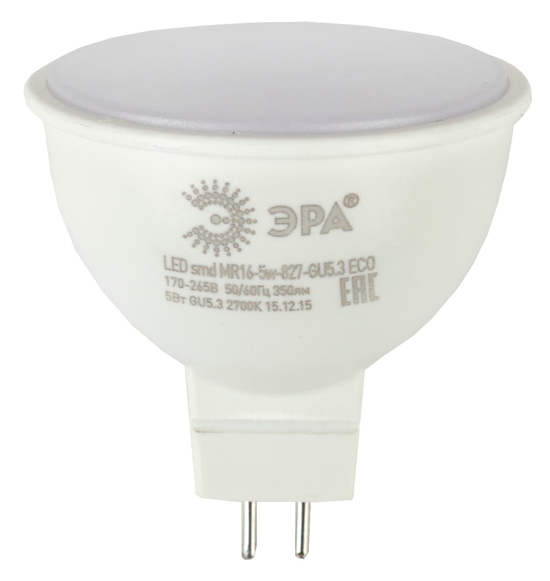 Лампа светодиодная LED 5 Вт 400Лм 2700К софит теплый GU5.3 220-240В LED MR16-5W-827-GU5.3 Red Line