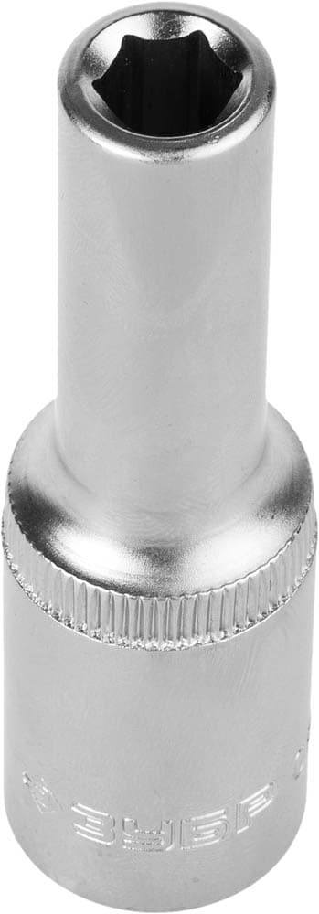 Головка торцовая ''Мастер'' (1/2''), удлиненная, Cr-V, FLANK, хроматированное покрытие, 8мм