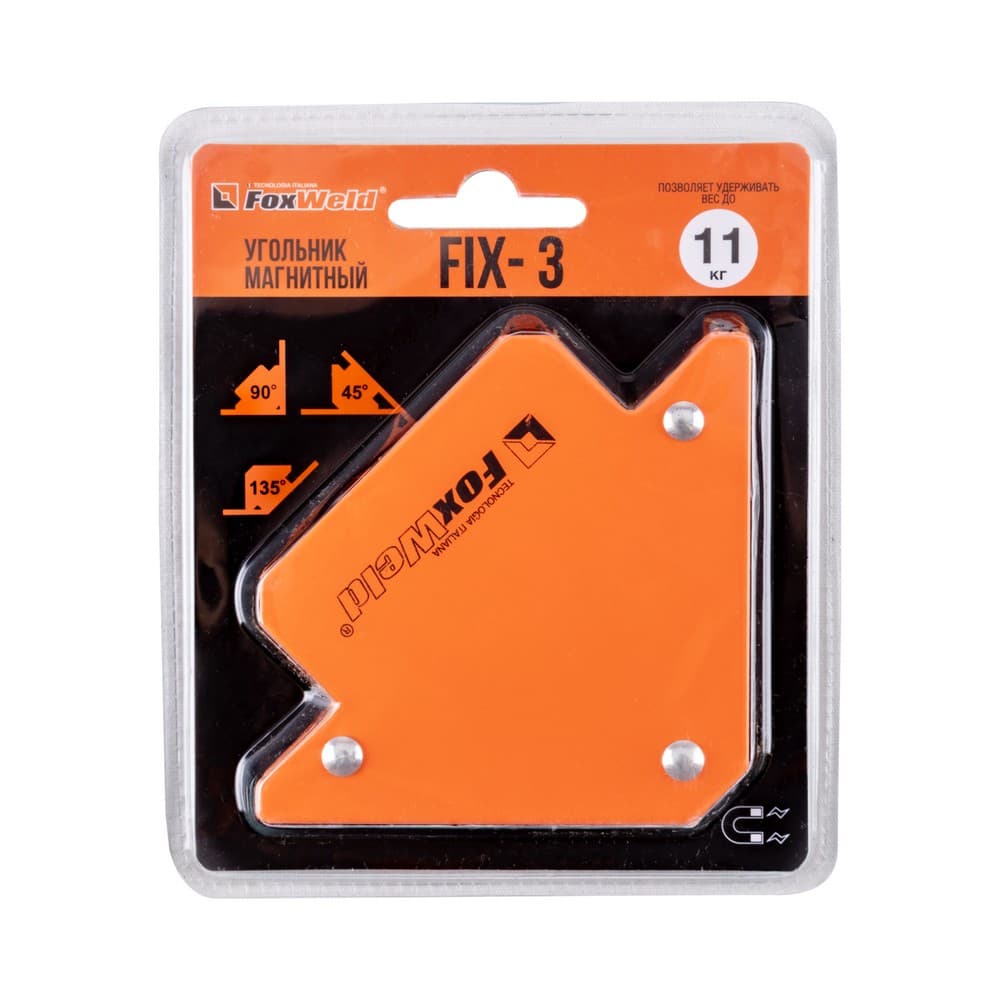 Угольник магнитный FIX-3 (45/90/135 град., до 11кг) FoxWeld