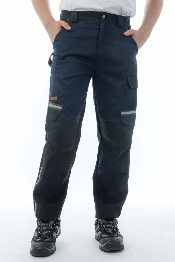 Брюки сварщика Brodeks FS38-01, т.синий/черный (56)