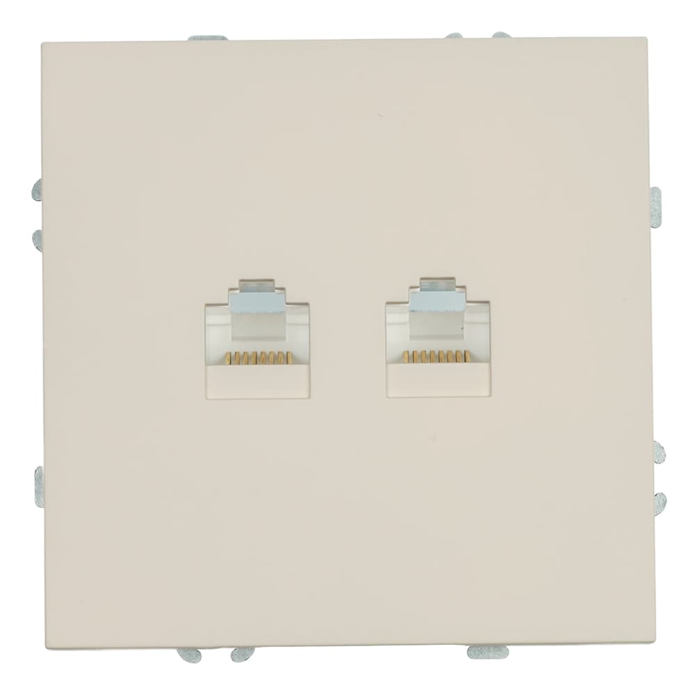 Розетка компьютерная 2-местная RJ-45 (механизм) кашемир soft touch серия Эмили STEKKER