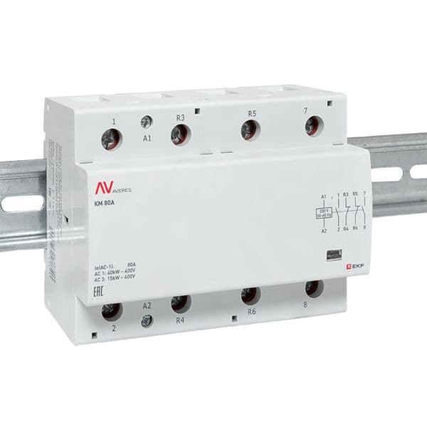 Контактор модульный КМ 80А 2NO+2NC 230VAC (6 мод.) AVERES