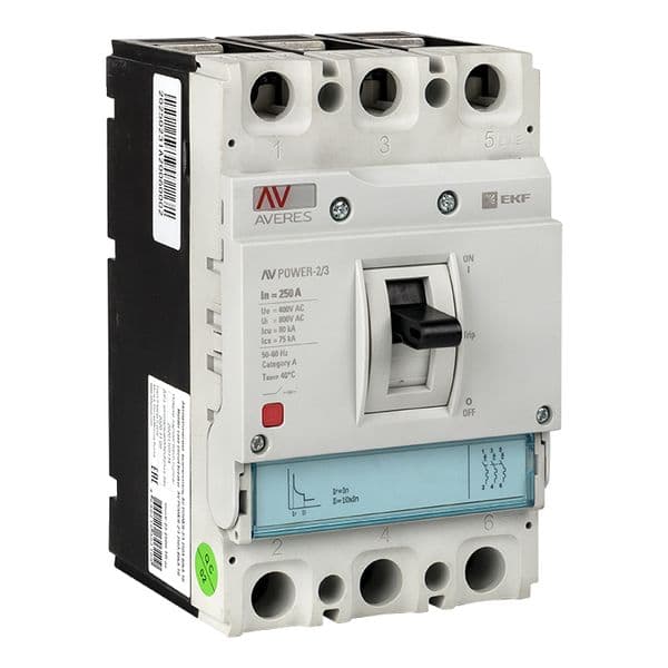 Автоматический выключатель AV POWER-2/3 250А 80kA TR AVERES