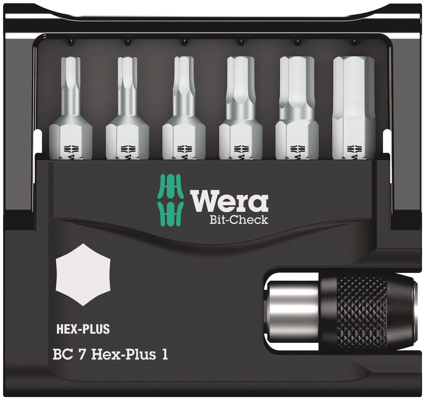 Набор бит с битодержателем Bit-Check 7 Hex-Plus 1 универсальное применение 7 предметов