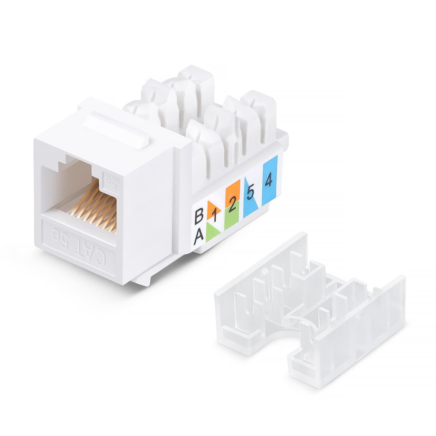 Вставка Keystone Jack RJ-45, категория 5e, заделка 110 тип, белая, со стяжкой