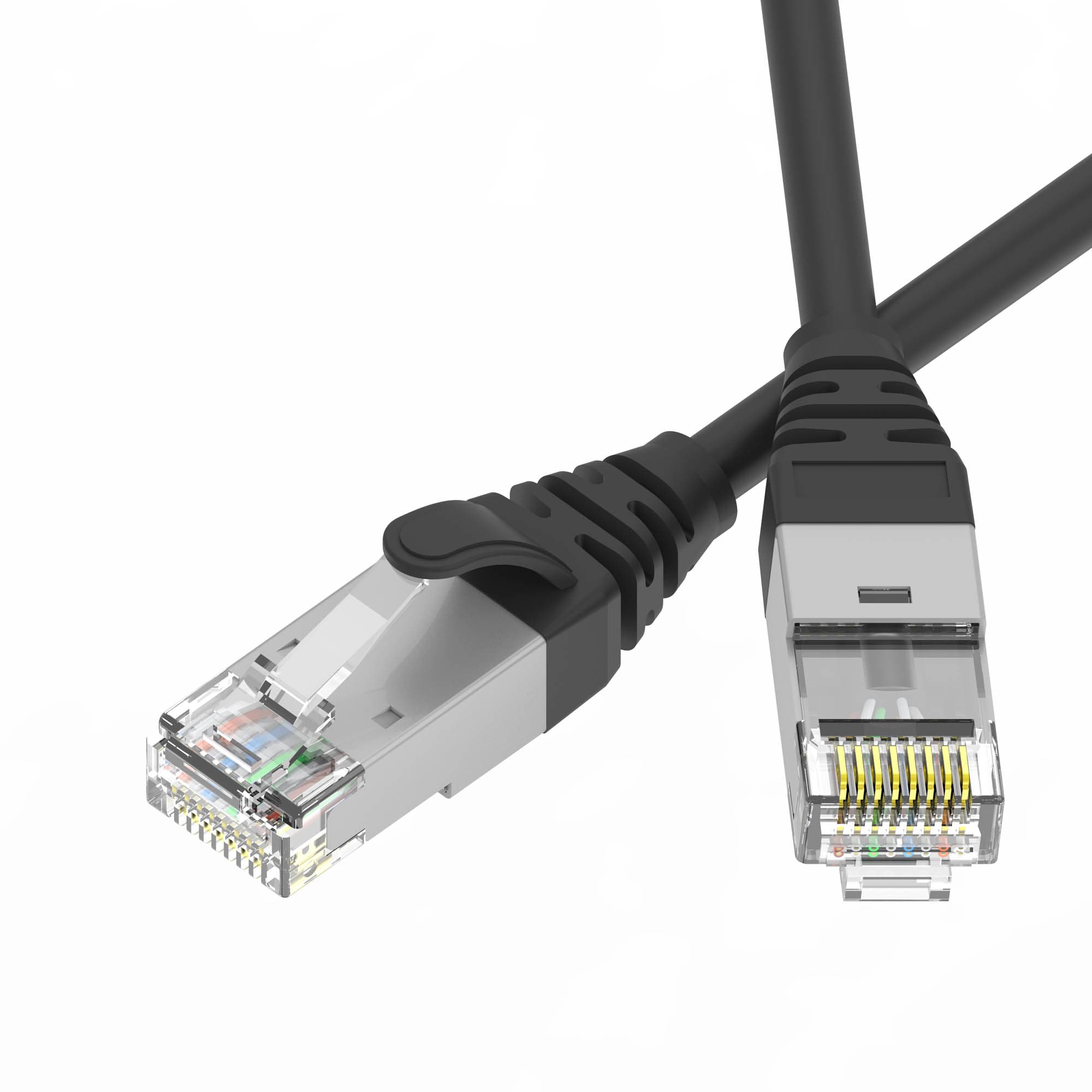 Патч-корд экранированный Ultra SLIM CAT6A S/FTP 4х2, 30 AWG, LSZH, чёрный, 0,3м