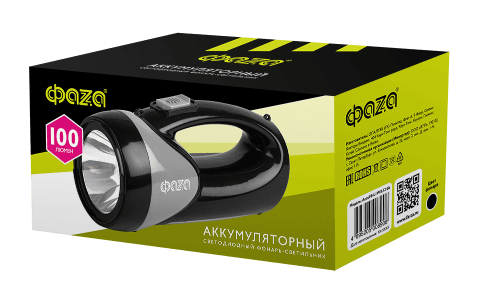 Фонарь AccuF8-L1W/L12-bk черный