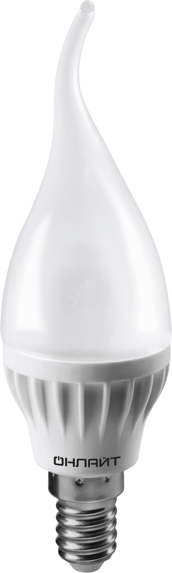 Лампа светодиодная LED 8вт E14 дневной матовая свеча на ветру