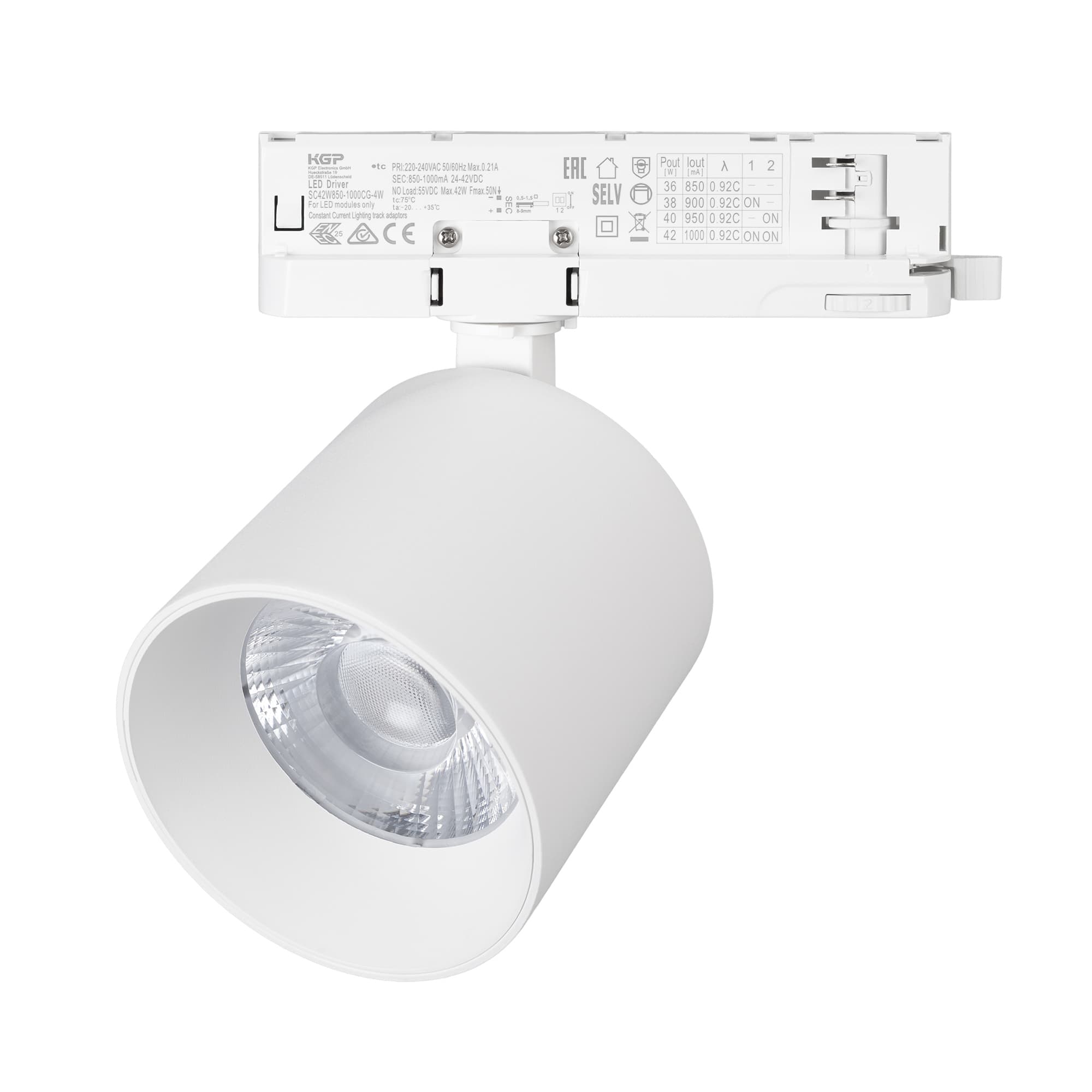Светильник LGD-DYKE-4TR-R100-36W Day4000, WH, 20 deg, 230V, DALI, IP20, металл, 5 лет