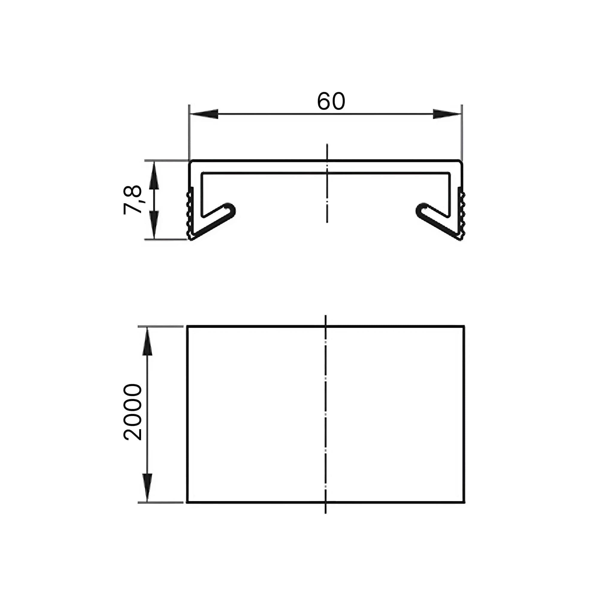 Крышка для перфорированного короба RL 60мм