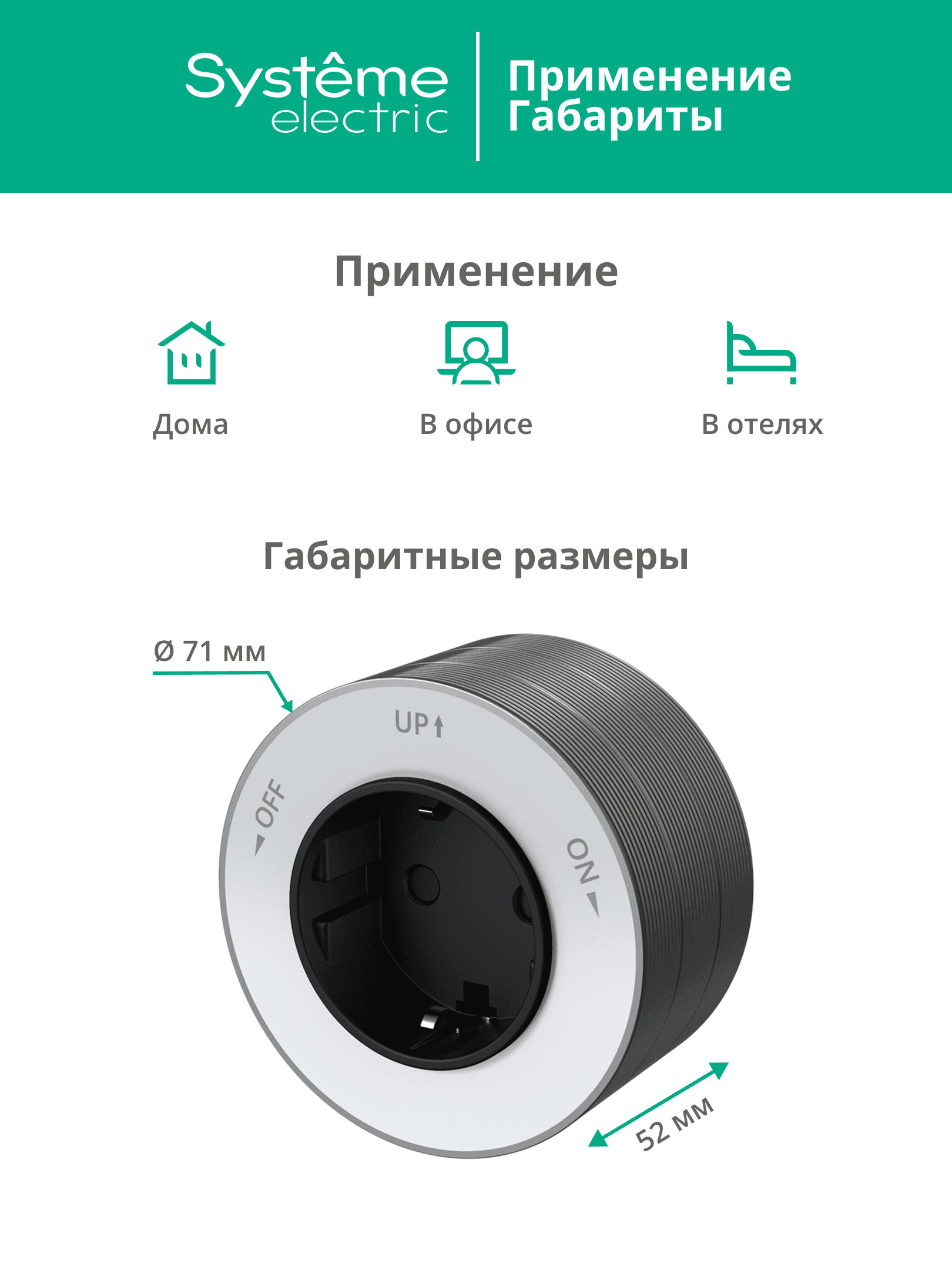 MultiTrack Розетка 2К+З круглая 16А/250В Белый