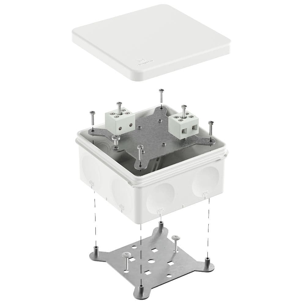Коробка огнестойкая для о/п двухкомпонентная 60-0300-FR6.0-4 Е15-Е120 RAL9003 100х100х50 (14 шт/уп)