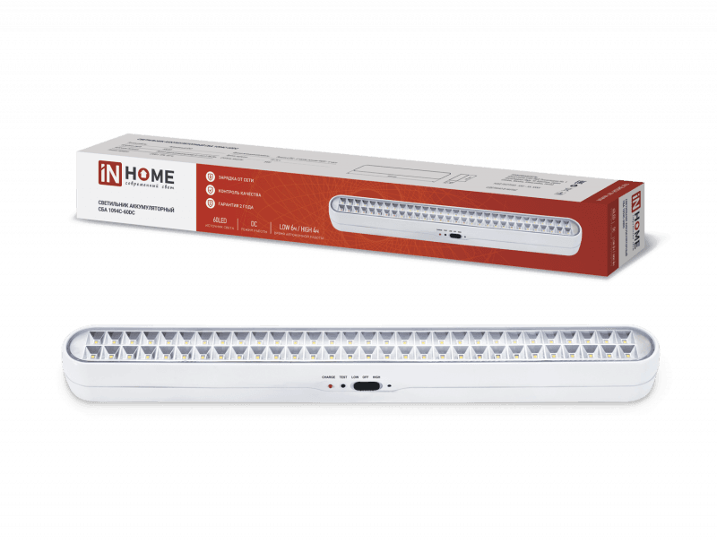 Светильник светодиодный аварийный СБА 1094-60DC 60LED 2.2Ah lithium battery DC IN HOME