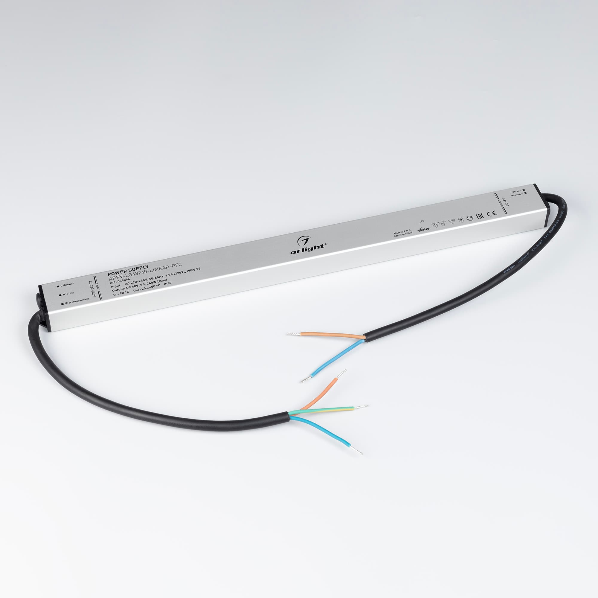 Блок питания ARPV-LG48240-LINEAR-PFC (48V, 5A, 240W) ( IP67 Металл, 5 лет)