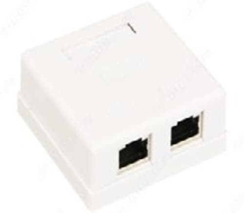 Розетка комп.накладная RJ-45 (8Р8С) кат.5e двойная экранир. (WS-RJ45-8P8C-5e-2P-SH) (состав ОКЛ)