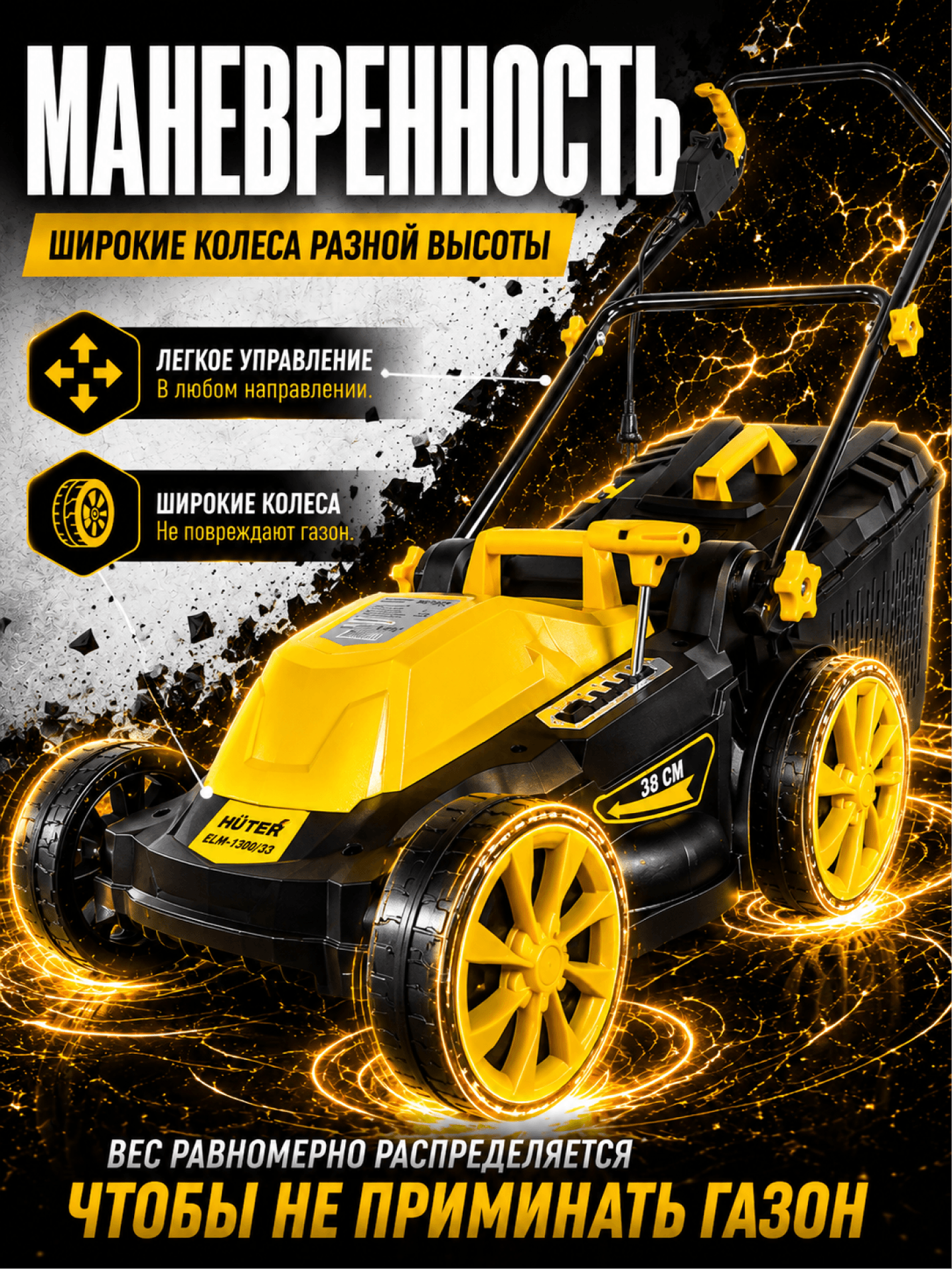 Газонокосилка электрическая ELM-1400P