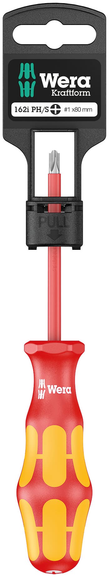 Отвёртка диэлектрическая крестовая 162 i PH/S PlusMinus VDE SB c комбинированным профилем PH/шлиц # 1X80 мм
