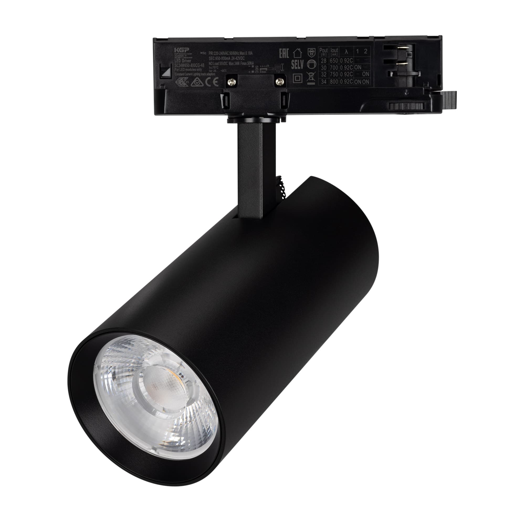 Светильник светодиодный трековый LGD-GERA-4TR-R90-30W Day4000 (BK, 15 deg, 230 В) (ARL, IP20 металл, 5 лет)