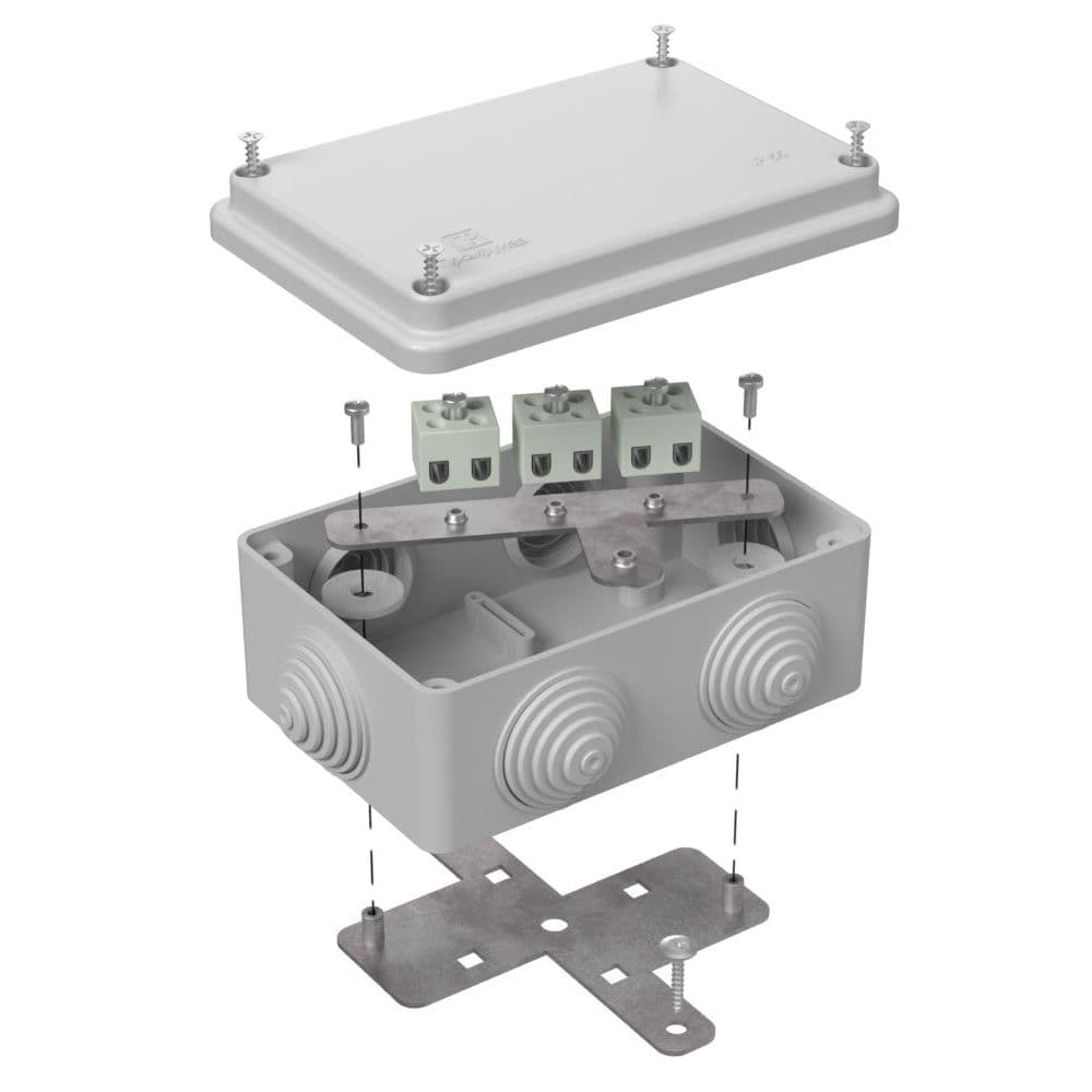 Коробка огнестойкая для о/п 40-0340-FR1.5-6 Е15-Е120 RAL7035 120х80х50 (20 шт/кор)