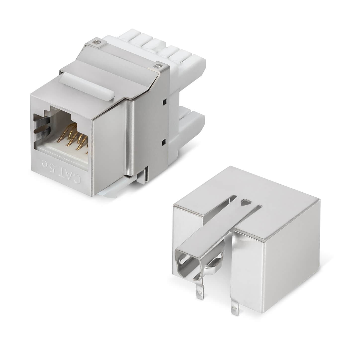 Вставка Keystone Jack RJ-45(8P8C), 180 градусов, категория 5e, экранированная, Dual IDC (110&Krone type)