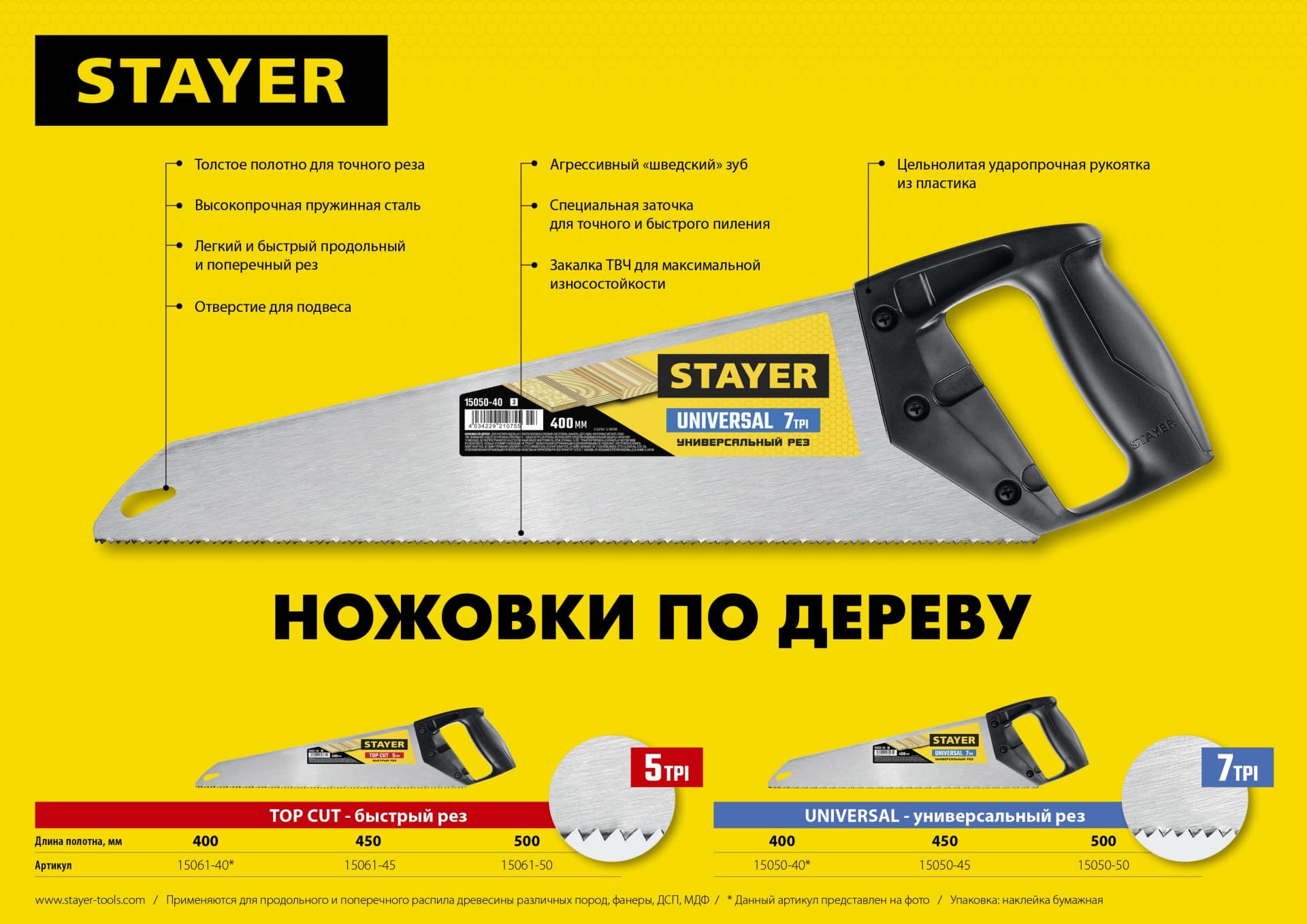 Ножовка по дереву Universal 450 мм