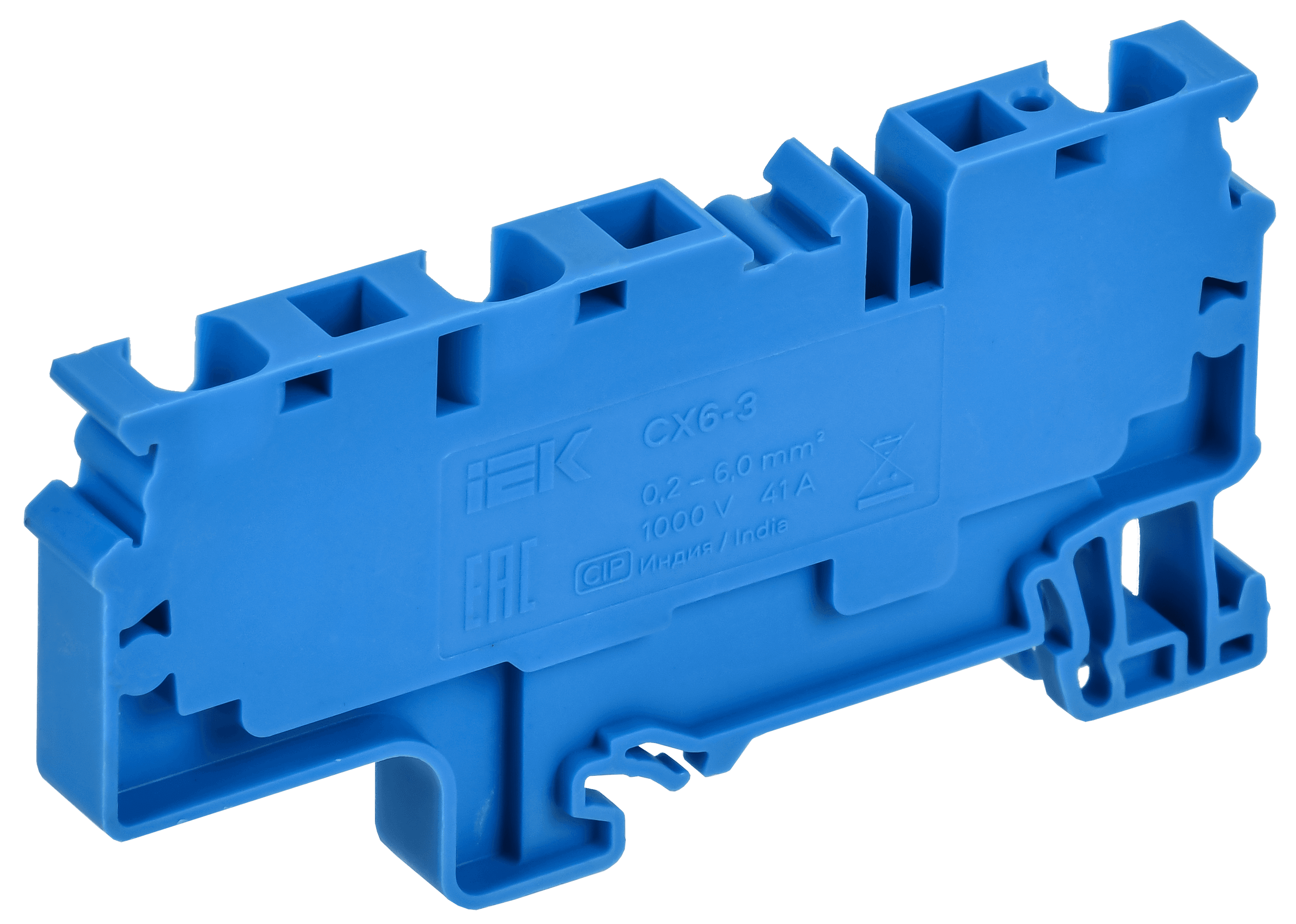ARMAFIX Клемма пружинная CX6-3 BU 6мм2 трехконтактная синяя IEK