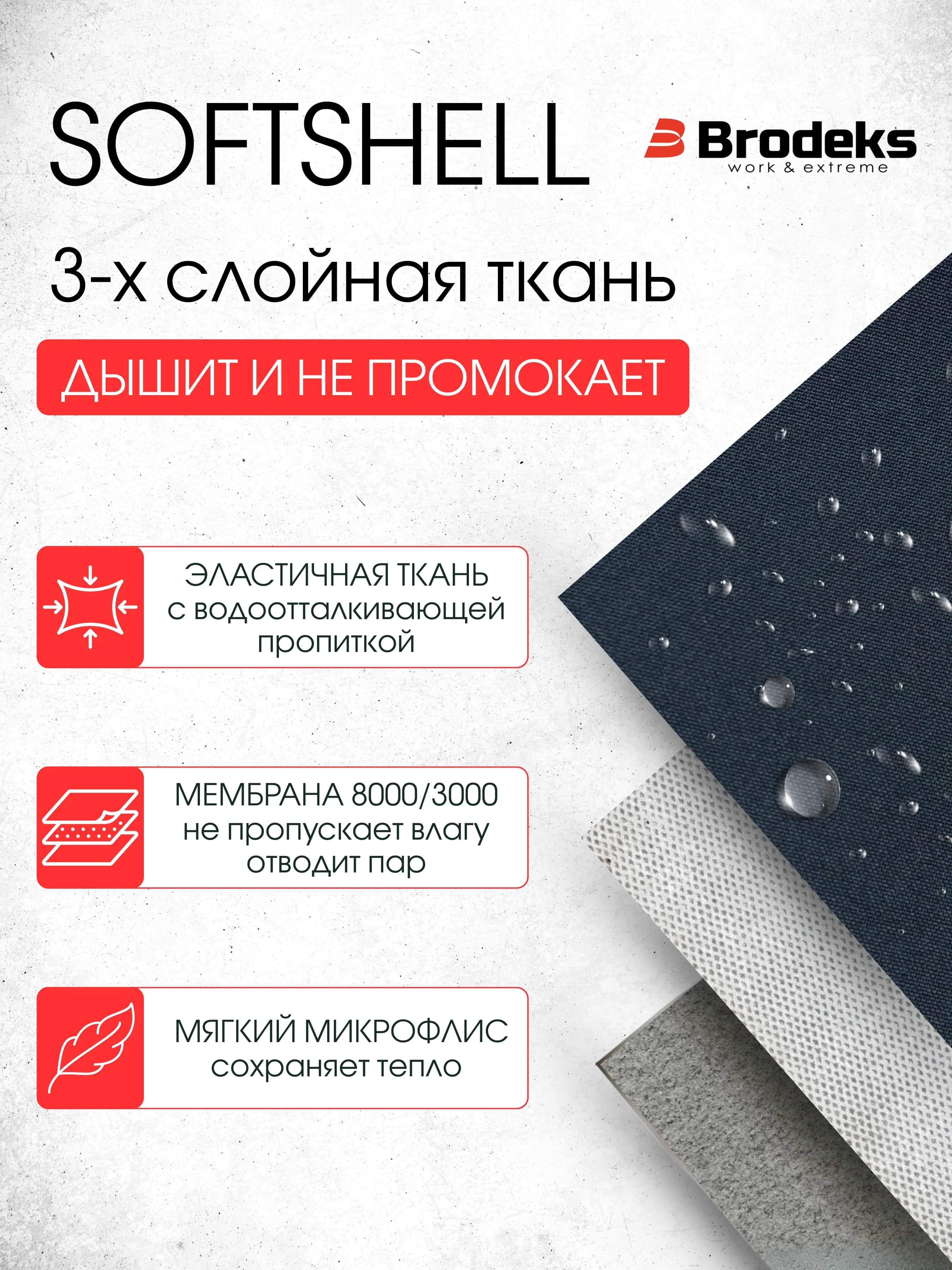 Куртка софтшелл Brodeks KS232, синий (XL)