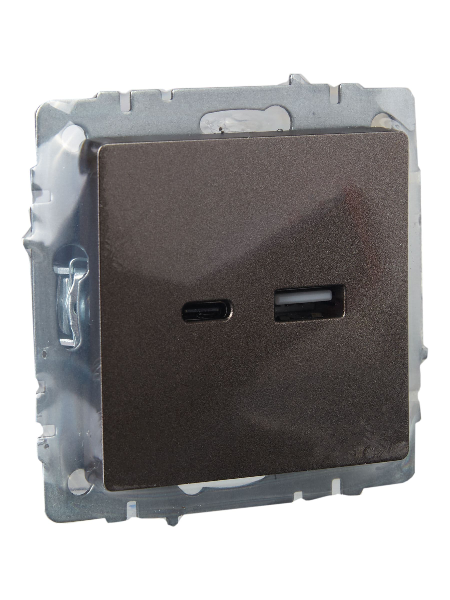 BRITE Розетка USB A+C 18Вт РЮ11-1-БрТБ темная бронза