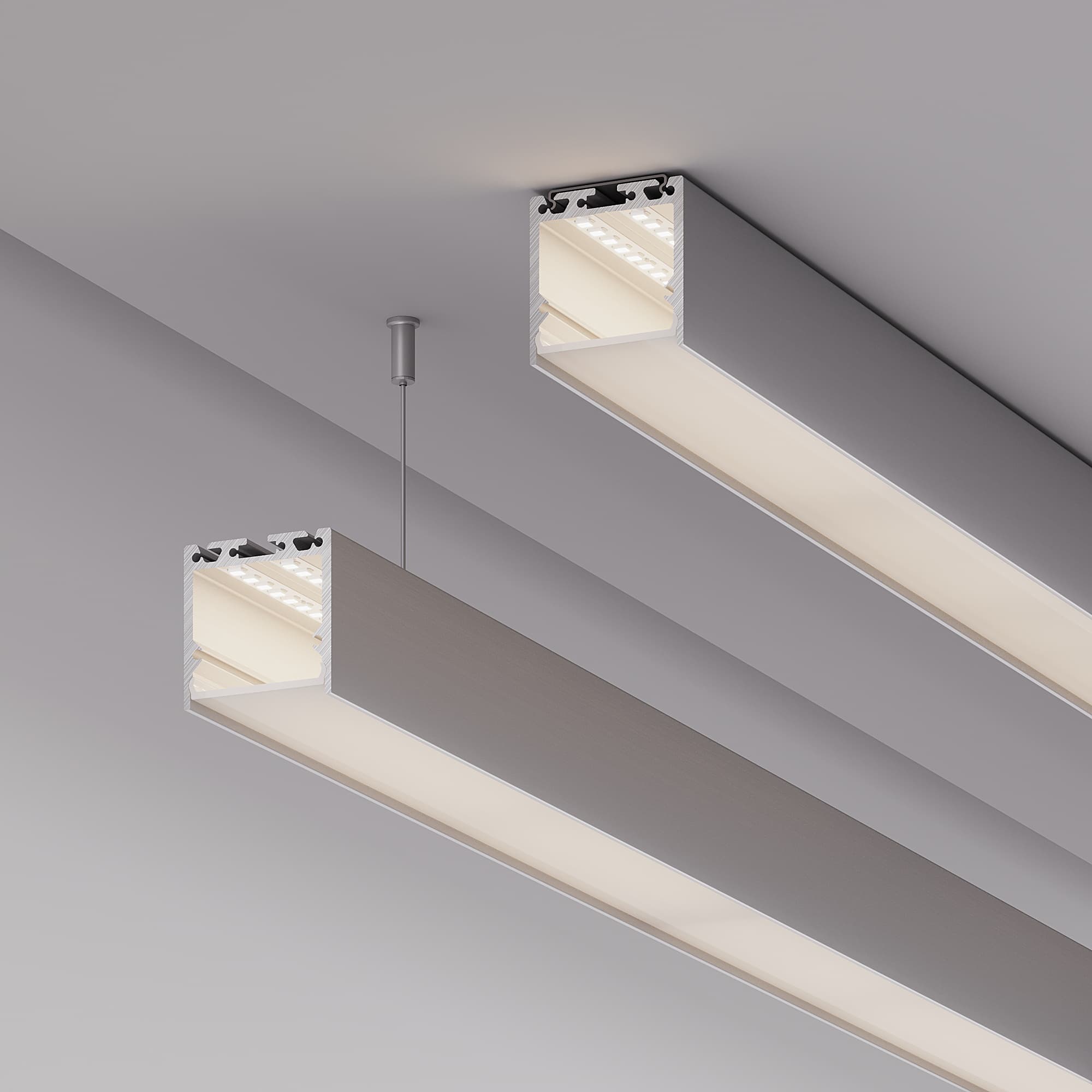 Профиль с экраном SL-LINE-3535-2500 ANOD+OPAL (ARL, Алюминий)