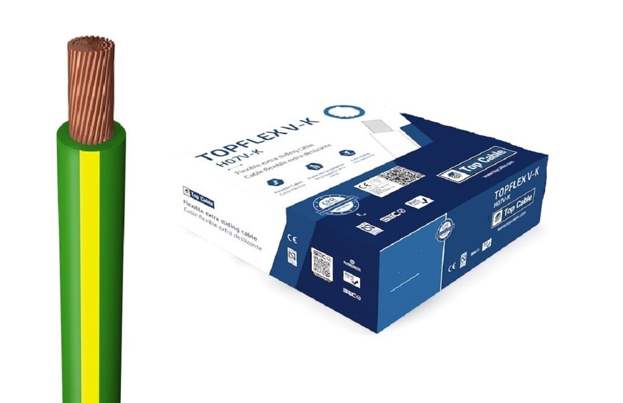 Провод силовой TOPFLEX V-K H07V-K 1х16 желто-зеленый
