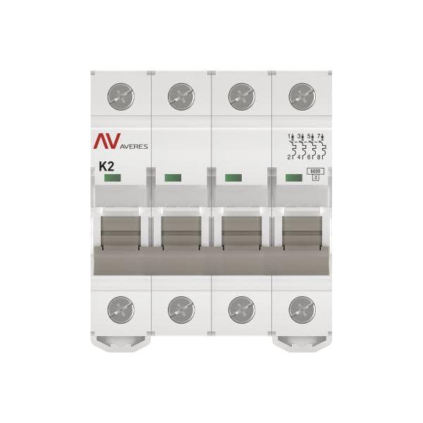 Выключатель автоматический AV-6 4P 2A (K) 6kA AVERES